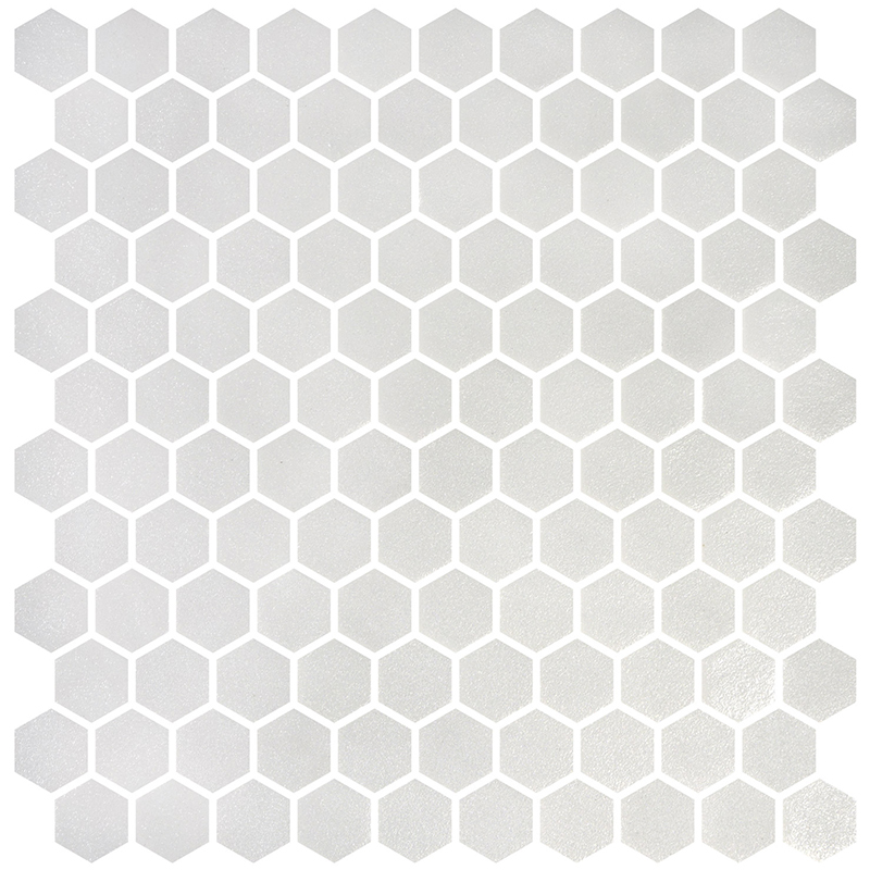 HEX STONEGLASS WHITE M 301X290 CAJA: 6 PIEZAS, 0.53 M2